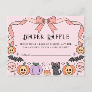 Little Boo Halloween Coquette Diaper Raffle Enclosure Card