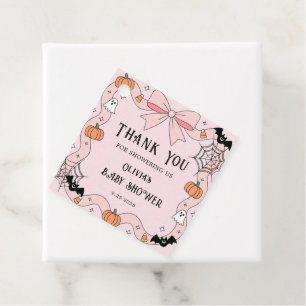 Little Boo Halloween Coquette Pink Baby Shower  Favour Tags