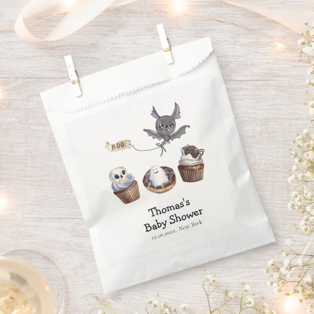 Little Boo Halloween cupcake Baby Shower Favour Bags (Clipped)