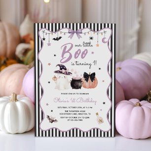 Little Boo Halloween Ghost 1st Birthday Invitation