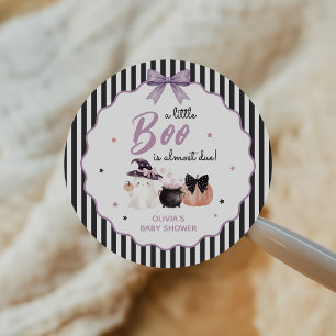 Little Boo Halloween Ghost Baby Shower Classic Round Sticker