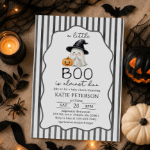 Little Boo Halloween Ghost Baby Shower Invitation
