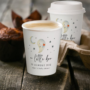Little Boo Halloween Ghost Baby Shower Paper Cups