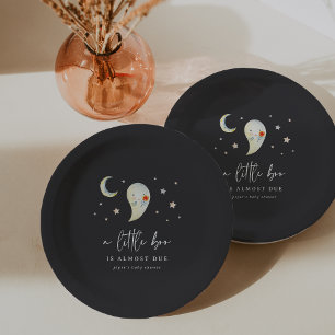 Little Boo Halloween Ghost Baby Shower Paper Plate