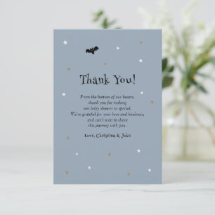 Little Boo Halloween Ghost Boy Baby Shower Thank You Card