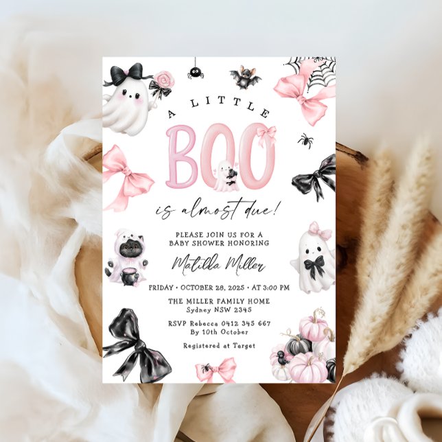 Little Boo Halloween Girl Baby Shower Invitation (Creator Uploaded)