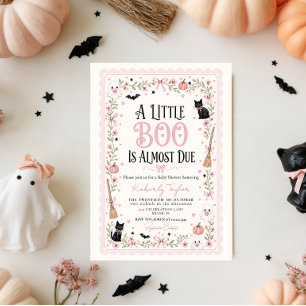 Little Boo Halloween Girl Baby Shower Invitation