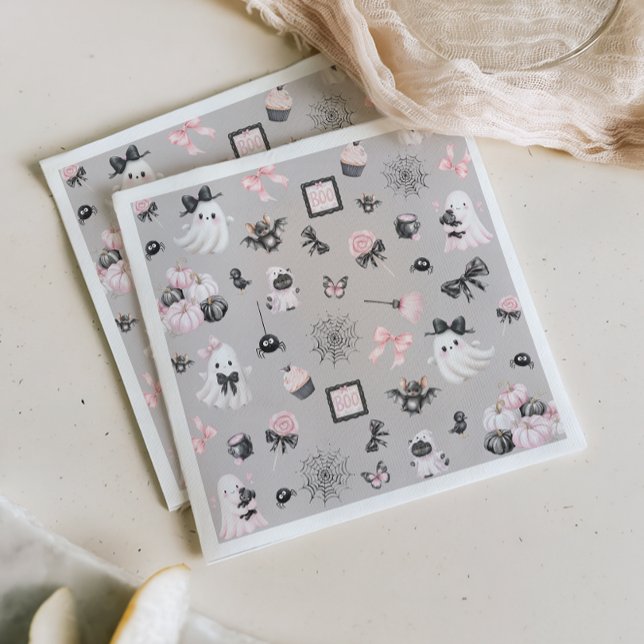 Little Boo Halloween Girl Baby Shower Napkin (Creator Uploaded)