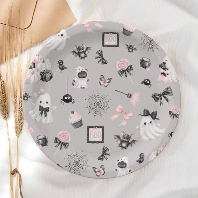 Little Boo Halloween Girl Baby Shower  Paper Plate (Creator Uploaded)