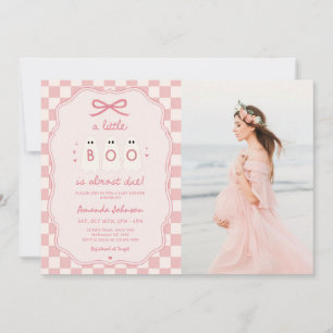 Little Boo Halloween Girl Ghost Baby Shower Photo Invitation