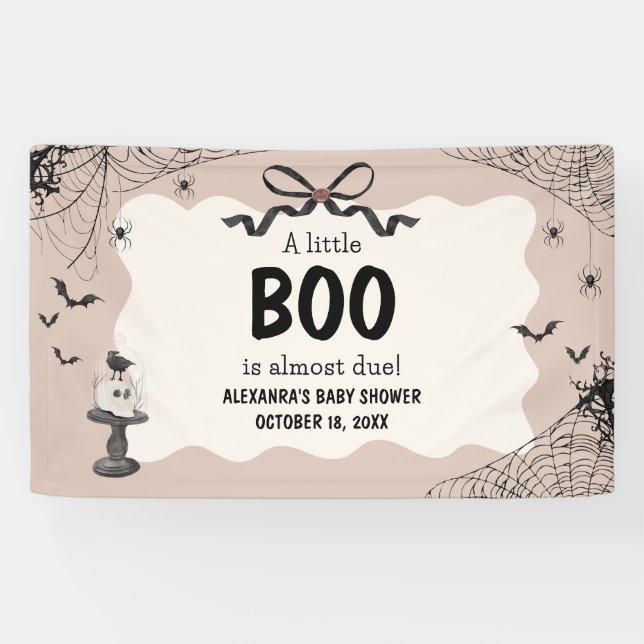 Little Boo Halloween Gothic Baby Shower Banner (Horizontal)