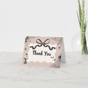 Little Boo Halloween Gothic Baby Shower Thank You Card