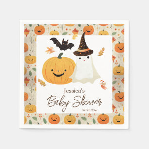 Little Boo Halloween Pattern Baby Shower Napkin
