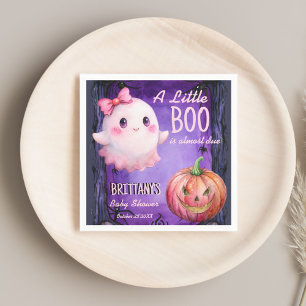 Little boo Halloween pink cute ghost baby shower Napkin