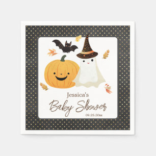 Little Boo Halloween Pollka Dot Baby Shower Napkin