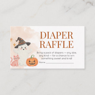 Little Boo Halloween Pumpkin Baby Diaper Raffle Enclosure Card
