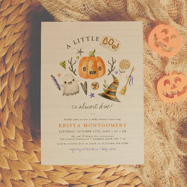 Little Boo Halloween Pumpkin Baby Shower Invitation (Creator Uploaded)