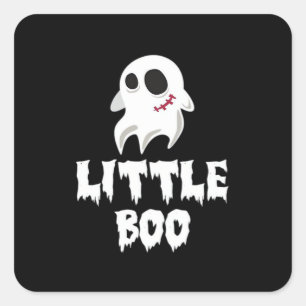 Little Boo In Halloween Cool Graphic Square Sticker