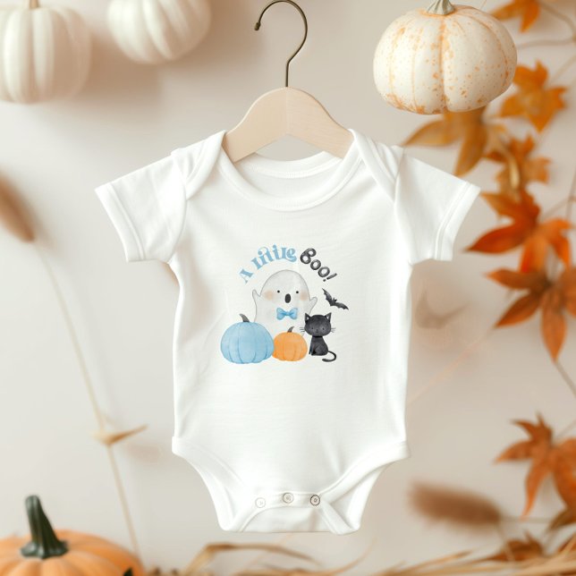 Little Boo is almost due blue boy baby shower Bodysuit (Creator Uploaded)
