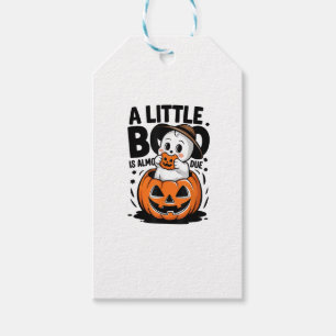 Little Boo Is Almost Due Cute Halloween Pregnancy  Gift Tags