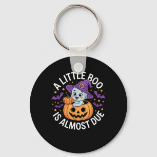 Little Boo Is Almost Due Cute Halloween Pregnancy Key Ring