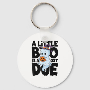 Little Boo Is Almost Due Cute Halloween Pregnancy Key Ring