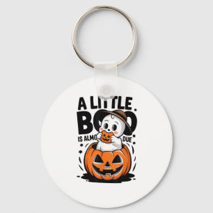 Little Boo Is Almost Due Cute Halloween Pregnancy Key Ring