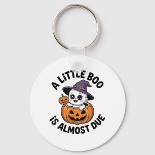 Little Boo Is Almost Due Cute Halloween Pregnancy Key Ring