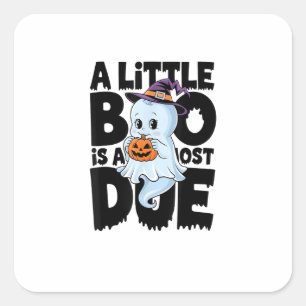 Little Boo Is Almost Due Cute Halloween Pregnancy  Square Sticker