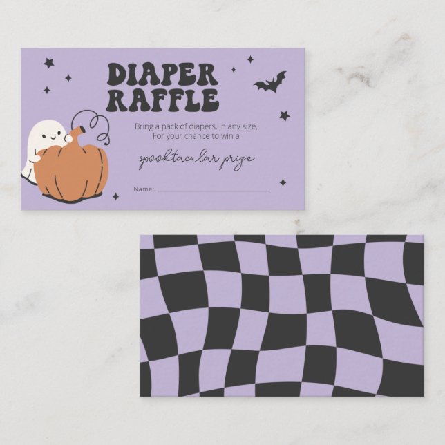 Little Boo is Almost Due Diaper Raffle Card (Front/Back)