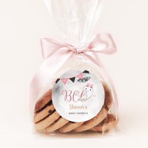 Little Boo is Almost Due Girl Baby Shower Favour Classic Round Sticker