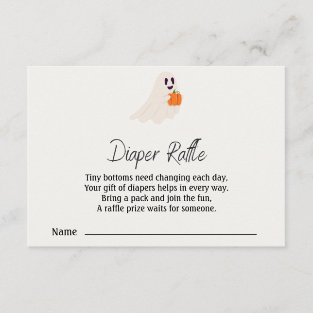  Little Boo Is Almost Due Halloween Baby Shower Enclosure Card (Front)