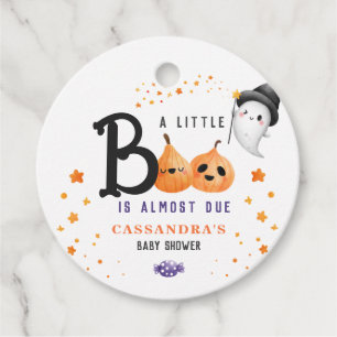Little Boo Is Almost Due Halloween Baby Shower Favour Tags