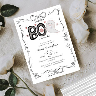 Little Boo Is Almost Due Halloween Baby Shower Invitation