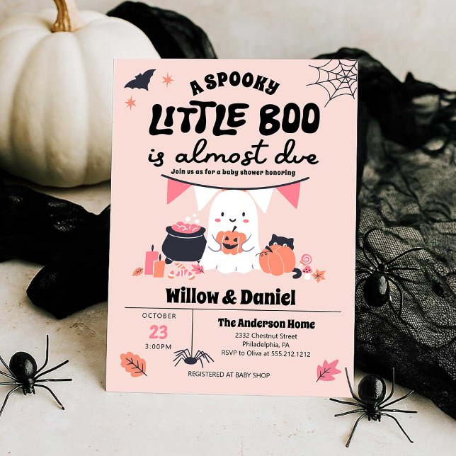 Little Boo is Almost Due Halloween Baby Shower Invitation (Creator Uploaded)