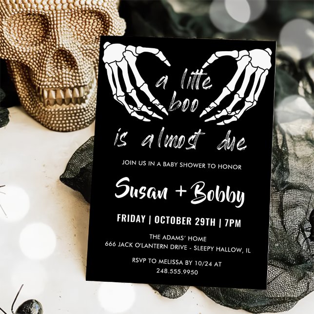 Little Boo Is Almost Due Halloween Baby Shower  Invitation (Creator Uploaded)