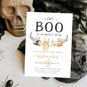 Little Boo is Almost Due Halloween Baby Shower  Invitation