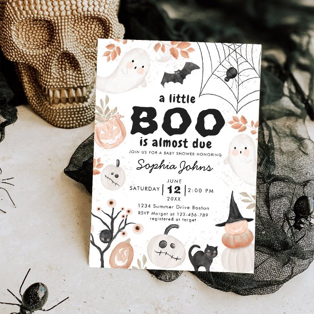 Little Boo is Almost Due Halloween Baby Shower Invitation (Creator Uploaded)