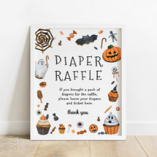 Little Boo is almost due Halloween Diaper Raffle Poster
