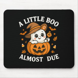 Little Boo Is Almost Due Halloween Pregnancy Revea Mouse Pad