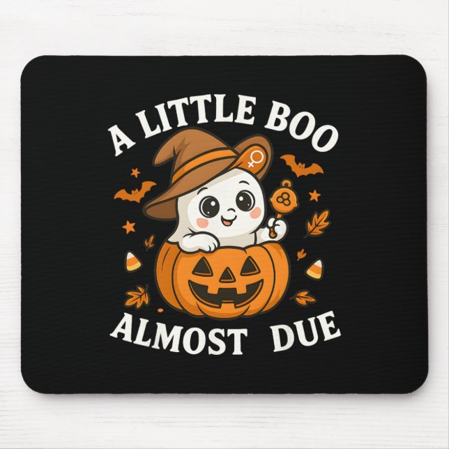 Little Boo Is Almost Due Halloween Pregnancy Revea Mouse Pad (Front)