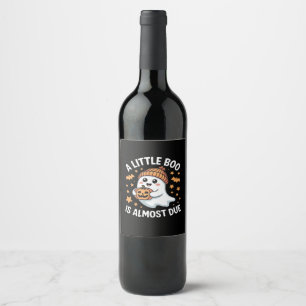 Little Boo Is Almost Due Halloween Pregnancy Revea Wine Label