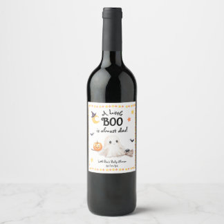 Little Boo is Almost Due! Halloween Wine Label