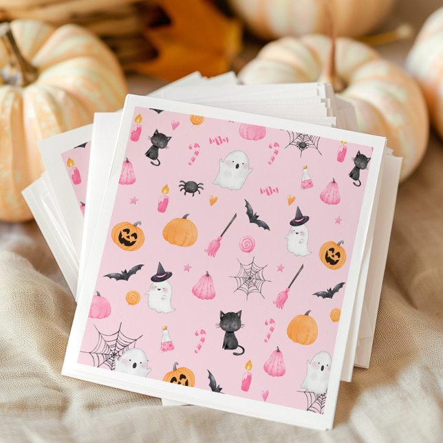 Little Boo is almost due pink baby shower Napkin (Creator Uploaded)