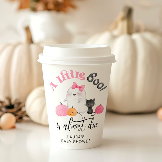 Little Boo is almost due pink baby shower Paper Cups (Creator Uploaded)