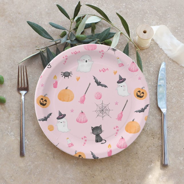 Little Boo is almost due pink baby shower Paper Plate (Creator Uploaded)