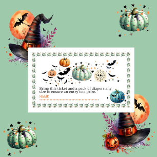 Little BOO Is Due Ghost Pumpkin Spooky Baby Shower Enclosure Card