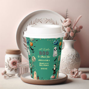 Little BOO Is Due Ghost Pumpkin Spooky Baby Shower Paper Cups