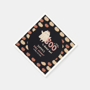 Little Boo Is Due Girl Halloween Baby Shower Napkin