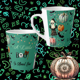 Little BOO is Due Halloween Ghost Bat Fall Pumpkin Latte Mug